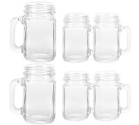 PACKOVE 6pcs Glass Wine Cup Small Drinking Cup 45ml Glass with Handle Delicate Wear and Break Resistance Premium Design Elegant Innovative for Classic Bars and Weddings