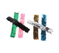 PACKOVE 6pcs Glitter Headbands for Sparkly Elastic Hair Accessories for Dance Cheerleading Birthday Parties Comfortable Gold Silver Black Blue Pink Green