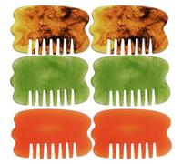 PACKOVE 6pcs Gua Sha Comb Set Resin Scraping Massage Comb for Scalp Care and Muscle Relaxation Multifunctional to Sciatica and Enhance Wellness