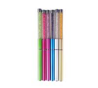 PACKOVE 6pcs Luxury Eyelash Brush Kit Spiral Lash Applicator Metal Rod Rhinestones for Professional Salons Personal Use