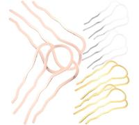 PACKOVE 6pcs Metal Hair Fork Clips Waved Hair Sticks with Smooth Surface Suitable for Ladies and Buns