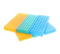 PACKOVE 6pcs Microcentrifuge Tube Rack Organizer 60-hole Sample Vial Holder for 0.5-2ml Tubes Laboratory Storage Stand Set with Blue, Orange, Green Base