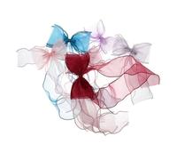 PACKOVE 6pcs Organza Bow Hair Clips Lightweight Chiffon Barrettes Peacock Blue Light Purple Light Pink for Women for Weddings Parties and Photoshoots