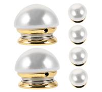 PACKOVE 6pcs Pearl Magnetic Brooch Pins No-sew Sweater Button Covers with Strong Hold for Shirts Hijabs and Sweaters Elegant Clothing Clips