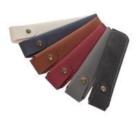 PACKOVE 6pcs Pu Leather Pen Protective Sleeve Pouch, Portable and Protective Fountain Pen Case for Office Workers and Clerks, Suitable for Home and Handbag Storage Random Color
