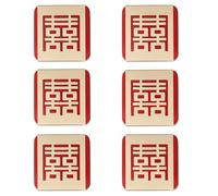 PACKOVE 6pcs Red Tinplate Candy Boxes with Chinese Hollow Design for Wedding Party Shape Tea Bag Organizer and Wedding Candy Storage Boxes Favor Packaging