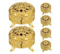 PACKOVE 6pcs Small round Vintage Candy Boxes with Lid, Elegant Pp Material Party Favor Boxes for Weddings and Celebrations, Securely Stored and Versatile Use