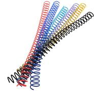 PACKOVE 6pcs Spiral Binding Rings for Notebooks Loose Leaf Book Rings Cuttable Binder Circles in Yellow Black Blue Green Pink and Purple for DIY Notepad Binding