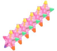 PACKOVE 6pcs Star Shape Highlighter Pens Lightweight Portable Fluorescent Markers for Bullet Journaling and Writing with Red Pp Material for School and Office