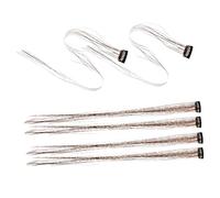 PACKOVE 6pcs Tinsel Hair Extensions Kit Clip Fairy Hair Tinsel for Shimmering Styles Easy to Attach and Remove for Curl Ponytail Bun Glitter Clips