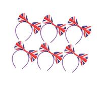PACKOVE 6pcs Union Jack Bow Headband British Flag Hair Band Uk Flag Hair Bow for Festival Party