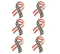 PACKOVE 6pcs Usa Flag Pin Set Patriotic Ribbon Lapel Pins Alloy Material Easy to Attach Versatile Brooches for Independence Day Veteran's Day Memorial Hats Shirts