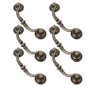 PACKOVE 6pcs Vintage Cabinet Drawer Handles Rustic Zinc Alloy Furniture Pulls with 3.78 Inch Double Hole Spacing for Dresser and Bathroom Cabinets, for Retro Interiors