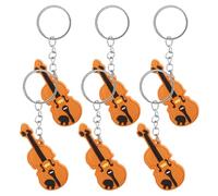 PACKOVE 6pcs Violin Key Ring Set Music Keychain Bag Hanging Ornament Zinc Alloy and Plastic Material Versatile Accessory Easy to Store Gift for Music Lovers