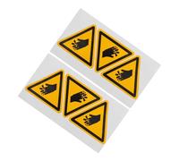 PACKOVE 6Pcs Waterproof Safety Warning Labels for Machinery Industrial Equipment Adhesive Cut Hand Injury Prevention Stickers with Precautionary Symbols for Electrical Use