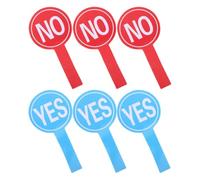 PACKOVE 6pcs Yes No Signs Paddle Classroom Answer Sign Foam Board Single Sided with Handle for Evaluations and Competitions, Judge Rating Paddle for Event Organizers and Judges