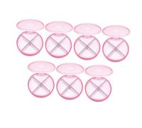 PACKOVE 7pcs Daily Pill Organizer Box with Compartments Plastic Round Medicine Storage Case Portable Flip-top Pill Container for Travel and Home Medication Management