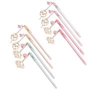 PACKOVE 8 Pcs Fan Pendant Gel Ink Pens for Students, Smooth Writing Plastic Body with Adorable Pendant, for Daily Writing and Crafting, Assorted Colours