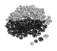 PACKOVE 80pcs Brass Sew-on Snap Buttons Kit 8mm 12mm Round Invisible Press Studs, Dual Size Fasteners for Jackets and Bathrobe, Professional Tailoring and DIY Sewing Projects