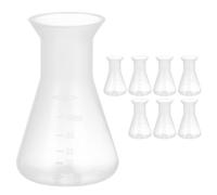 PACKOVE 8pcs 50ml Plastic Erlenmeyer Conical Flasks for Laboratory Use Narrow Neck Reusable Scale Marked Flasks Set for Scientific Experiments and Chemical Studies