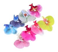 PACKOVE 8pcs Bohemian Butterfly Orchid Floral Hair Clips with Secure Duckbill Clip Structure, Fake Leather and Imitation Pearl Material, Elegant Updo Solution for Festive Celebrations