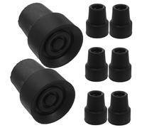 PACKOVE 8pcs Heavy Duty Rubber Cane Tips Replacement Walking Stick Ends Non-Slip Crutch Feet Covers for Secure Traction and Stability Wet Dry Surfaces