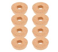 PACKOVE 8pcs Hydroponics Cork Lid Wooden Terrarium Vase Cap with Hole, Brown round Wood Cork for Mason Jar Hydroponics and Water Propagation Jars, Gardening