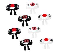 PACKOVE 8pcs Japanese Ninja Headbands Traditional Samurai Karate Hairbands Craft Durable Cultural Authenticity Cosplay Essential for Men and Party Decorations