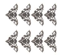PACKOVE 8pcs Metal Corner Protectors for Boxes Vintage Triangle Zinc Alloy Edge Guards with Lace Cutout Design Sturdy Safeguarding Protecting Delicate Edges for Storage Solutions
