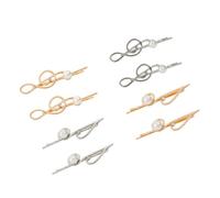 PACKOVE 8pcs Musical Note Shape Hair Clips Imitation Alloy Barrettes for Women and Girls Elegant Hair Accessories for Occasions Mixed Style