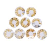 PACKOVE 9 Boxes DIY Nail Art Charm Decorations Manicure Ornaments Nail Rivet Studs Variety Styles for Salon and Personal Use