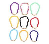 PACKOVE 9pcs Boho Beaded Bracelets Set for Stretchy Colorful Polymer Clay Acrylic Stackable Friendship Jewelry Multilayer Accessories for Halloween Valentines Day Favors