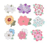 PACKOVE 9pcs Cute Enamel Plant and Cherry Blossom Brooch Pins for Women Dresses Cartoon Floral Lapel Badge with Secure Clasp Fun Jewelry Accessories for Clothes Bags Hats