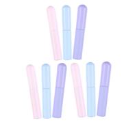 PACKOVE 9pcs Lip Brush Silicone Set Round Lip Makeup Brush Easy to Carry for Travel Home Use