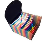 PACKOVE A4 12-Layer Pp Rainbow Expanding File Folder with String Buckle, Multi-Compartment Document Organizer for School and Office Supplies