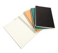 PACKOVE A5 Kraft Paper Spiral Notebook 50 Sheets, Portable Schedule Planner and Time Management Notepad for Office and Study, Multi-color Set with Natural Brown, Black, Navy, and Green