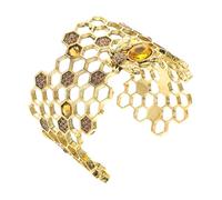 PACKOVE Adjustable Bee Bracelet Bangle for Women in Golden Alloy, Comfortable to Wear with Simple Chic Design, for Cocktail and Homecoming Events