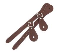 PACKOVE Adjustable Genuine Leather Western Heel Straps for Men and Women, Dark Brown Cowboy Boot Straps, Equestrian Riding Spur Keeper Accessories, 2 Pieces