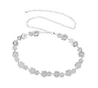 PACKOVE Adjustable Metal Waist Chain Belt for Women Elegant Floral Zinc Alloy Body Jewelry Fade Resistant Belly Charm Accessory for Dresses Jeans Summer Styling and Gift