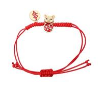 PACKOVE Adjustable Red String Bracelet for Adults Born the Year the Tiger, Handmade Alloy and Wax Rope Charm Bracelet against Bad Luck, Birthday or Newborn Gift