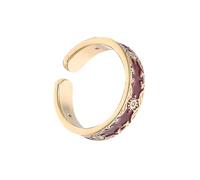 PACKOVE Adjustable Womens Enamel Ring with Sparkling Zirconia Sweet Floral Open Band Featuring Red Romantic Fade Resistant Coating Versatile for Casual and Wedding Wear Inspired by