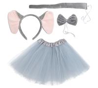 PACKOVE Adorable Elephant Costume Elephant Ears Headband Bowtie with Tail Halloween and Themed Parties Easy to Wear Versatile Design for All Hair Types