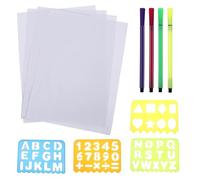 PACKOVE Alphabetic Number Templates Ruler Plastic ABC Stencils Number Stencils Wear-Resistant Washable Waterproof for Learning Letters Students