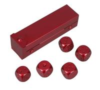 PACKOVE Aluminum Alloy Metal Dice with Rounded Edges and Dedicated Rectangle Case, 6-sided Red Gaming Dice for Drinking and Party Board Games, Easy to Learn and Precisely Fair