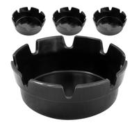 PACKOVE Ashtrays for Cigarette Butt Disposal with Eight Slot Design Black 4pcs Convenient Collection Simple and Sleek round Ashtray Suitable for Indoor and Patio Use for Smokers