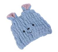 PACKOVE Baby Hair Drying Hat for Infants, Absorbent Shower Cap Towel with Quick-dry Fabric, Lightweight Baby Bath Hat Suitable for Boys and Girls, Soft Blue Happy Face Design