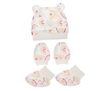 PACKOVE Baby Hat and Anti-Scratch Gloves Set Cotton Newborn Socks Unisex Soft Mittens for Infant 3pcs Suitable for Newborn Baby Care