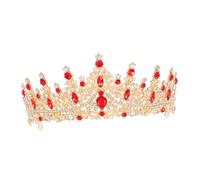PACKOVE Baroque Crystal Tiara Wedding Crown Elegant Rhinestone Headpiece for Brides Prom Birthdays Special Occasions Luxurious Teardrop Design Versatile Fashion Accessory