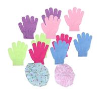 PACKOVE Bath Gloves Five Fingers for Back Massage Lace Protective Shower Caps for Adults Complete Shower Set for Home Spa