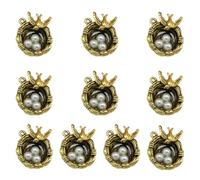 PACKOVE Bird's Nest Pendant Charms 10Pcs Golden Alloy for Bracelet Making | Simple Stylish Delicate Charm Pendant Set for Keychains, Cosplay Costume Accessories and Jewellery Making